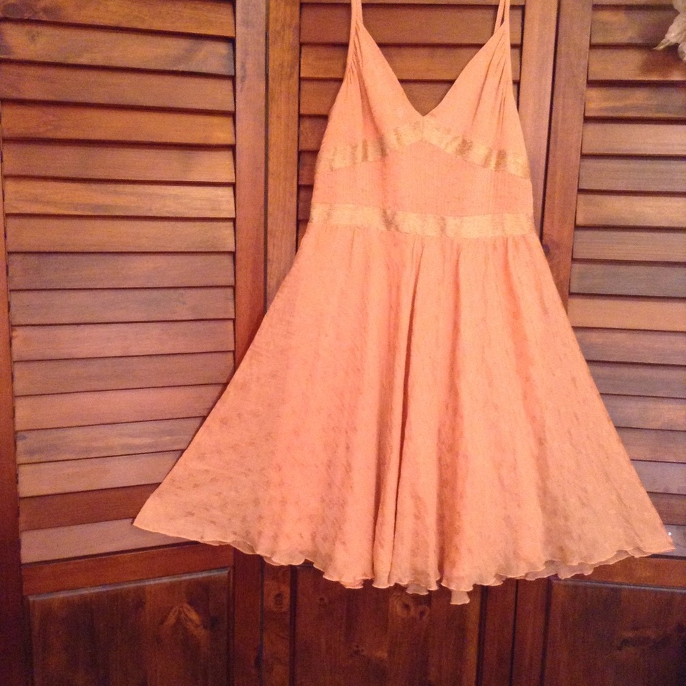 Badgley Mischka Silk Spaghetti Strap Dress